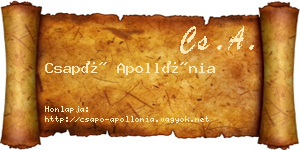Csapó Apollónia névjegykártya